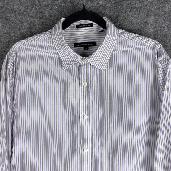Classic White Striped Men's Shirt. It's a nice shirt but small for me. - Picture 4 of 16